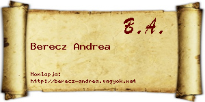 Berecz Andrea névjegykártya